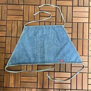 C’est Toi Blue Denim Top With Straps Size XL